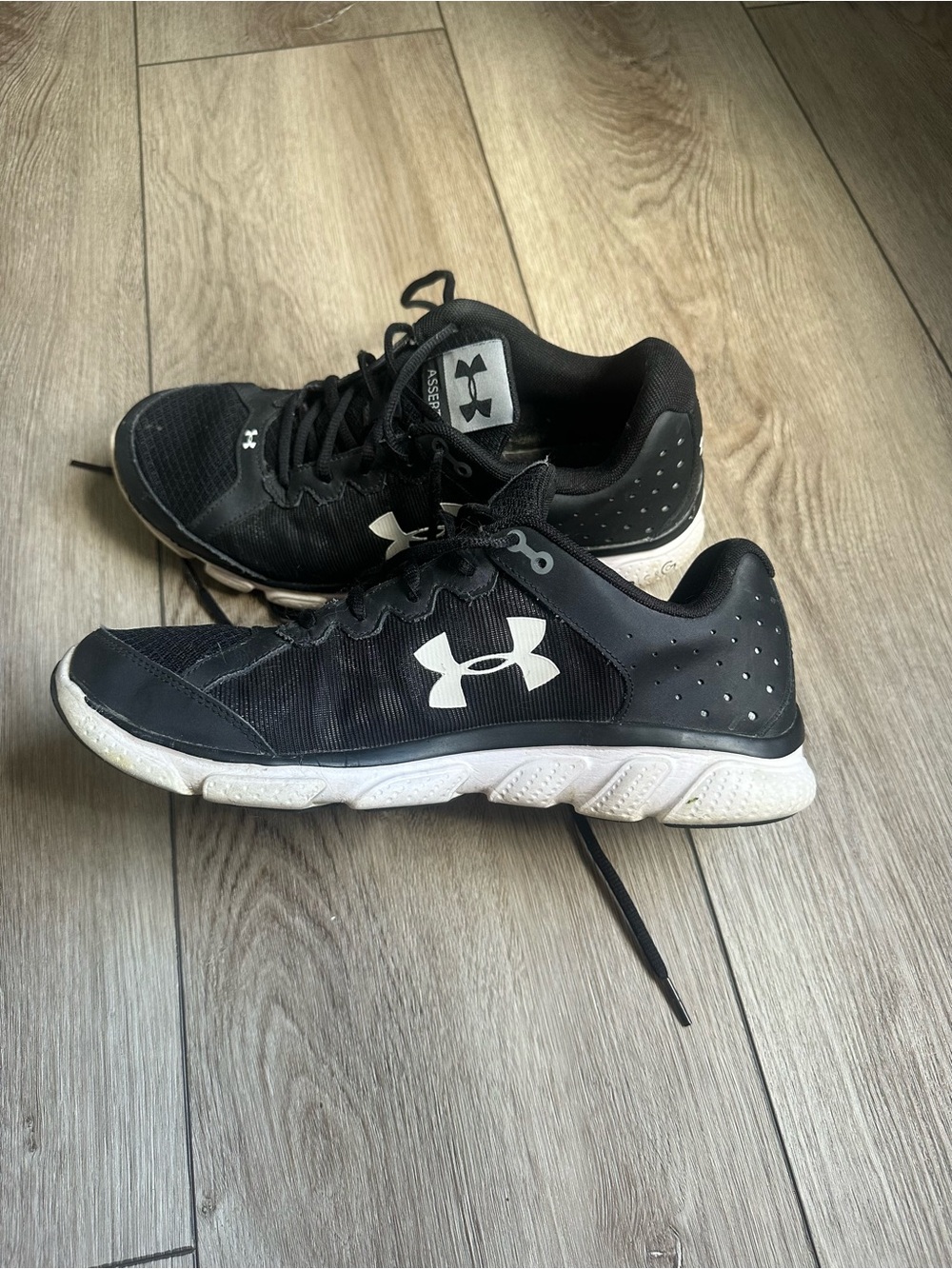 Under Armour Black Athletic Sneakers with White Logo Accents